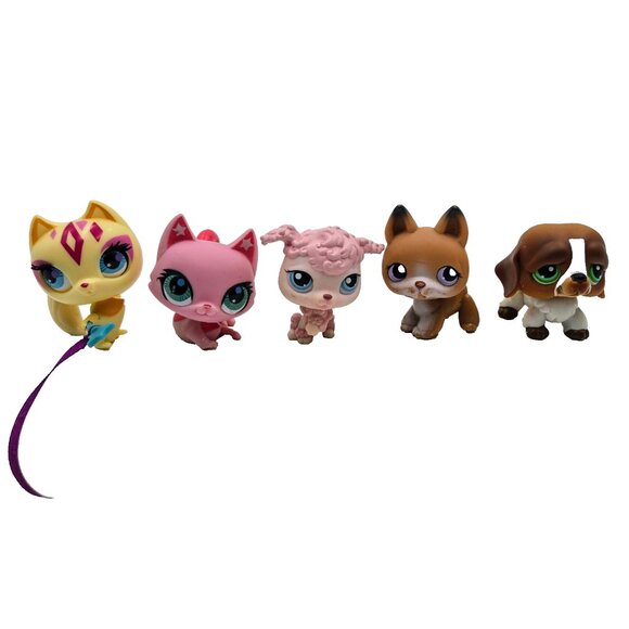 Littlest Pet Shop LPS Lot Cat #2768 Cat #2851 Poodle #48 German Shepherd #112 St - Picture 1 of 16